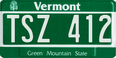 VT license plate TSZ412