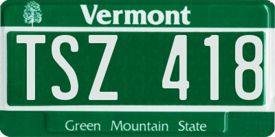 VT license plate TSZ418