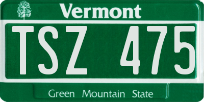 VT license plate TSZ475