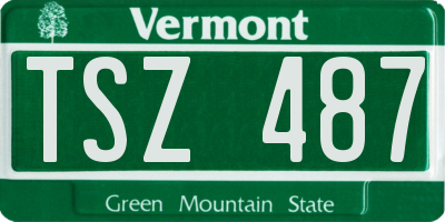VT license plate TSZ487