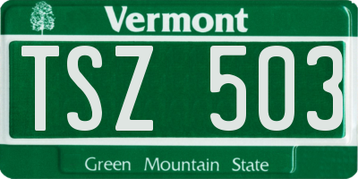 VT license plate TSZ503