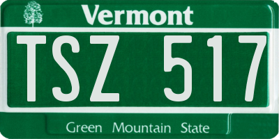 VT license plate TSZ517