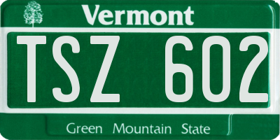 VT license plate TSZ602