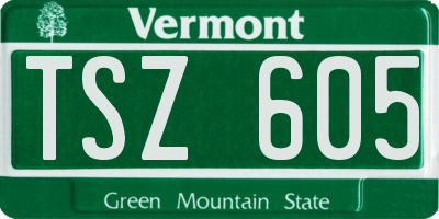 VT license plate TSZ605