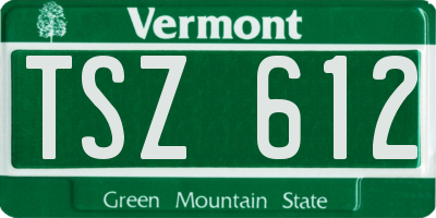 VT license plate TSZ612