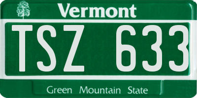 VT license plate TSZ633