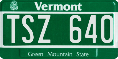 VT license plate TSZ640