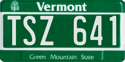 VT license plate TSZ641