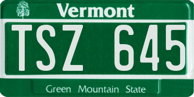 VT license plate TSZ645