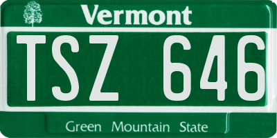 VT license plate TSZ646