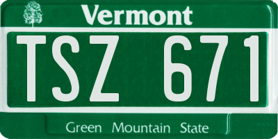 VT license plate TSZ671