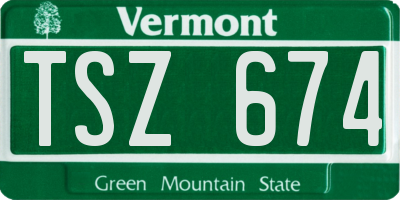 VT license plate TSZ674