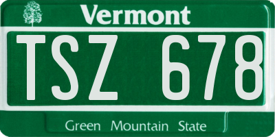VT license plate TSZ678