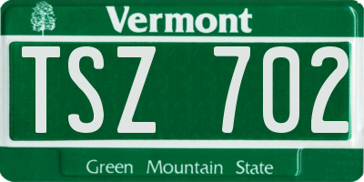VT license plate TSZ702