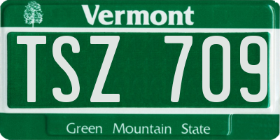 VT license plate TSZ709