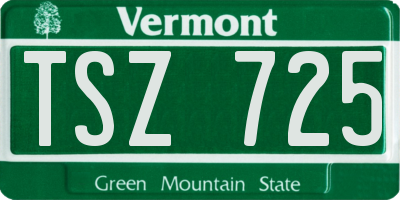 VT license plate TSZ725