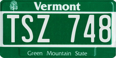 VT license plate TSZ748