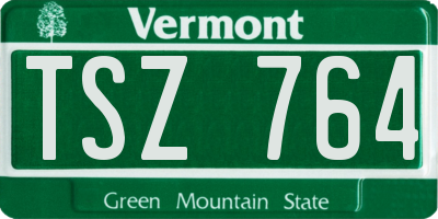 VT license plate TSZ764