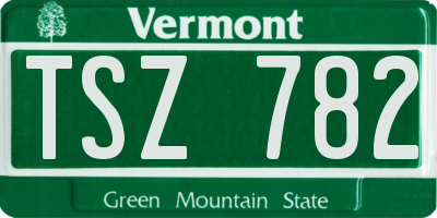VT license plate TSZ782