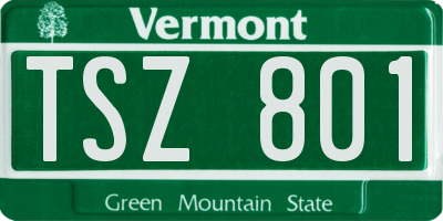 VT license plate TSZ801