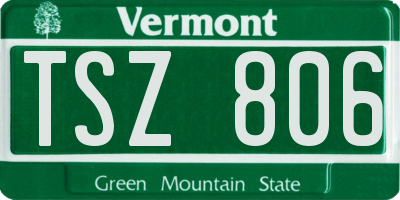 VT license plate TSZ806