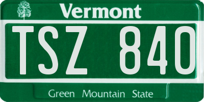 VT license plate TSZ840