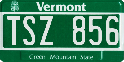 VT license plate TSZ856
