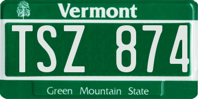 VT license plate TSZ874