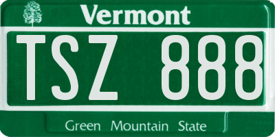 VT license plate TSZ888