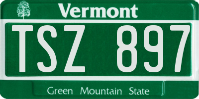 VT license plate TSZ897