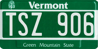 VT license plate TSZ906