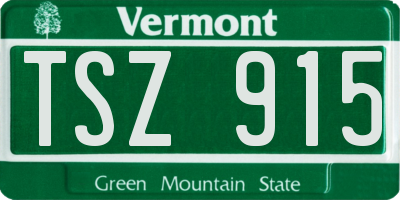 VT license plate TSZ915