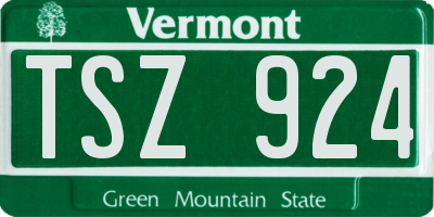 VT license plate TSZ924