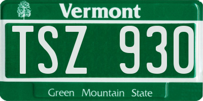 VT license plate TSZ930
