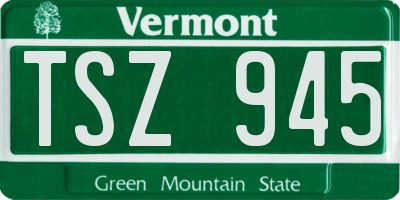 VT license plate TSZ945