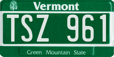 VT license plate TSZ961