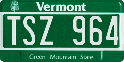 VT license plate TSZ964