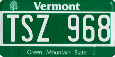 VT license plate TSZ968