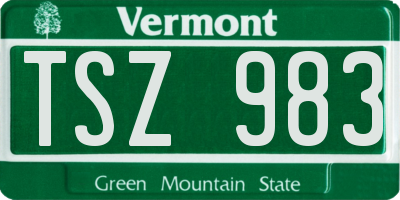 VT license plate TSZ983