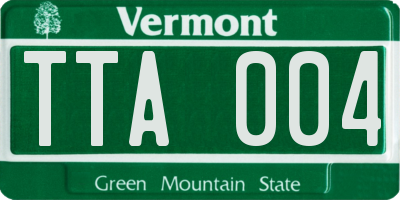 VT license plate TTA004