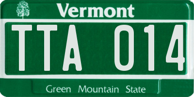 VT license plate TTA014