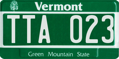 VT license plate TTA023