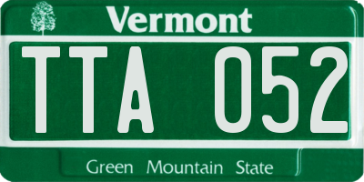 VT license plate TTA052