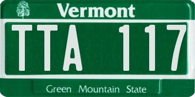 VT license plate TTA117