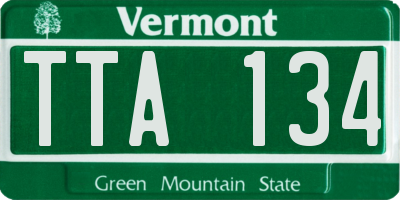 VT license plate TTA134