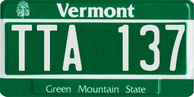 VT license plate TTA137