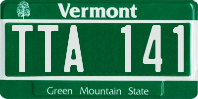 VT license plate TTA141