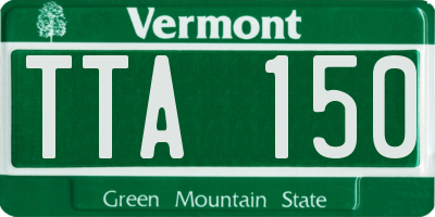VT license plate TTA150