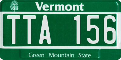 VT license plate TTA156