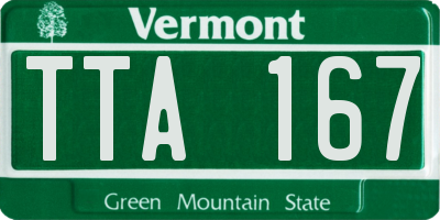 VT license plate TTA167